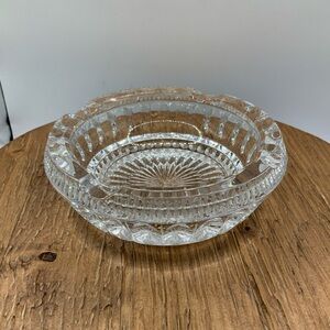 Elegant Clear Crystal Cut Glass Vintage Ashtray